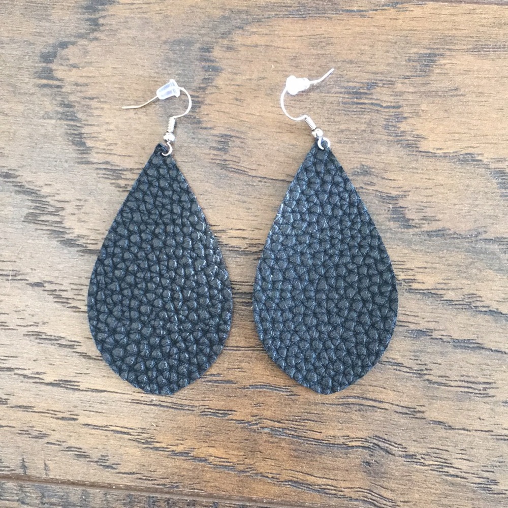 Black Leather Earrings